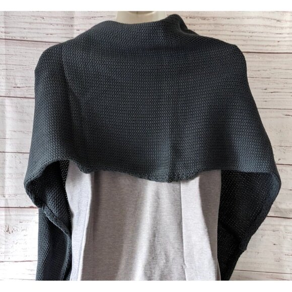 Avalin Knitwear USA Women's Multi-Way Knitwear Wrap Scarf Gray Cotton 70 * 18" - Picture 5 of 10